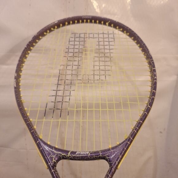 Vintage Prince J/R Pro Force Purple And Yellow Tennis Racket With Original Cover - Picture 1 of 10